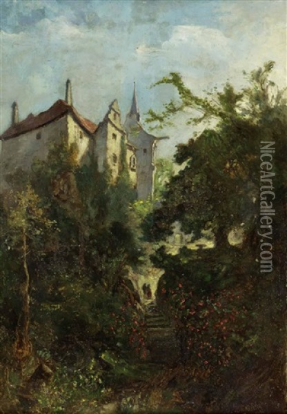 Schloss Klenau Bei Klatovy (bohmen) Oil Painting - Rudolf Koeselitz