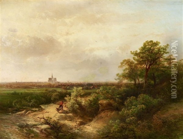 In Den Dunen Vor Haarlem Oil Painting - Pieter Lodewijk Francisco Kluyver