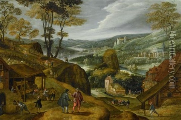 Grose Weinlese Oil Painting - Marten van Cleve the Elder