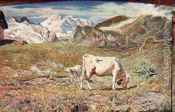 Meadows in Spring Oil Painting - Giovanni Segantini