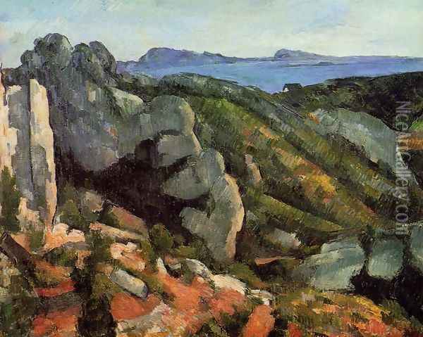 Rocks At L Estaque Oil Painting - Paul Cezanne
