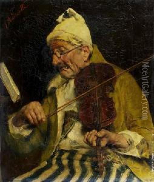 Beim Geigenspiel Oil Painting - Federico Andreotti