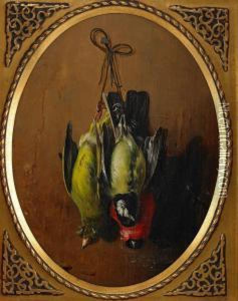 Hangande Kramsfagel Oil Painting - Theodor Henrick Lundh