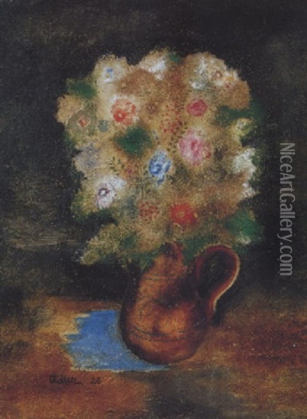 Bouquet De Fleurs Oil Painting - Jankel Adler