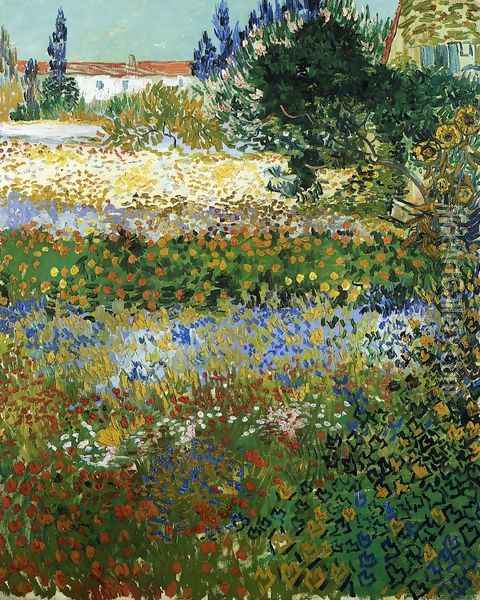 Garden with Flowers I Oil Painting - Vincent Van Gogh