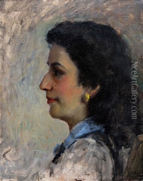 Cabeza De Mujer Oil Painting - Manuel Barthold