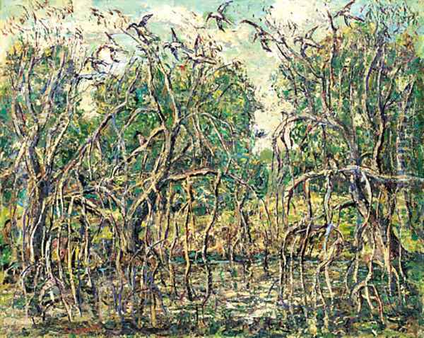 Florida Mangroves Oil Painting - Ernest Lawson