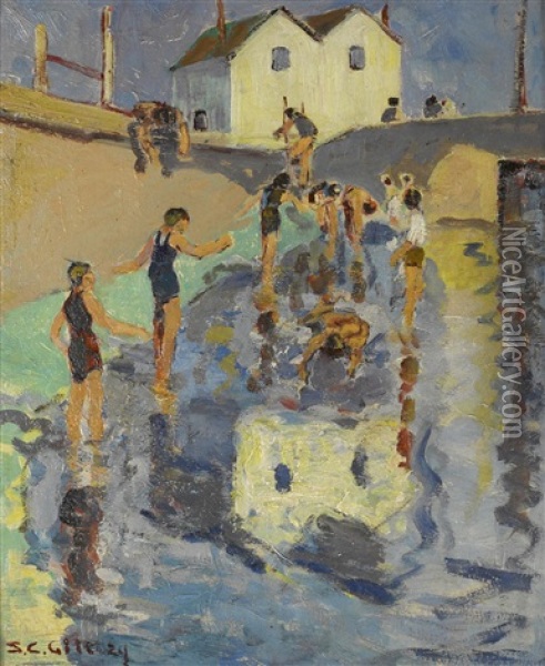 The Bathers Oil Painting - Selden Connor Gile