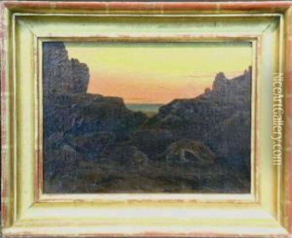 Leopards At Sunset Oil Painting - Paul Jean Flandrin