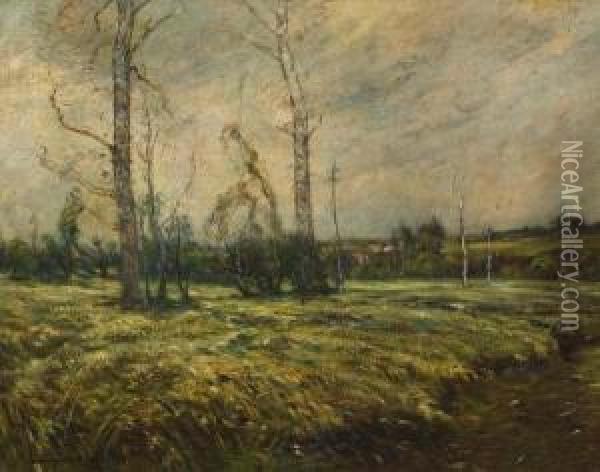 Early Winter Landscape Oil Painting - Edward B. Gay