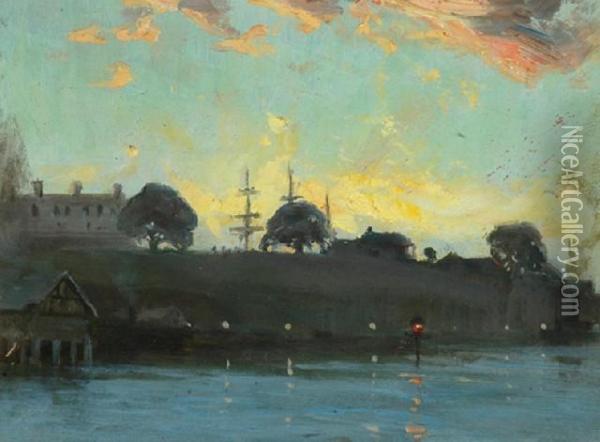 Sunset Oil Painting - Albert Henry Fullwood
