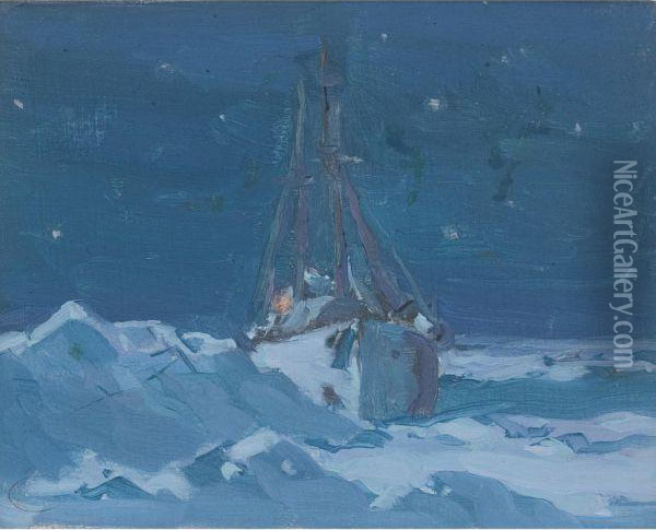 Arctic Night Oil Painting - Clarence Alphonse Gagnon