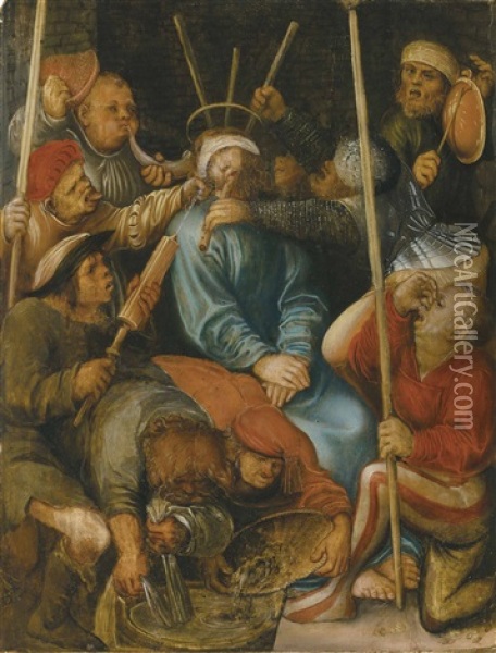 The Mocking Of Christ Oil Painting - Lucas Cranach the Elder
