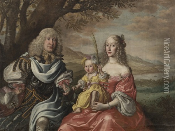 Family Portrait Oil Painting - Simon Peter (Schenck) Tilemann