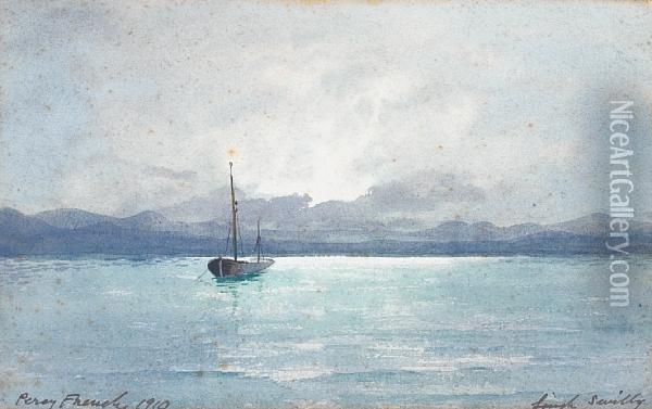 Boat On A Lake Oil Painting - William Percy French