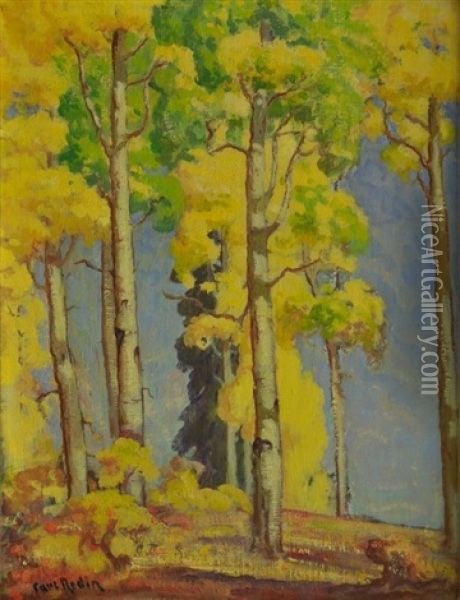 Autumn Aspens Oil Painting - Carl Redin