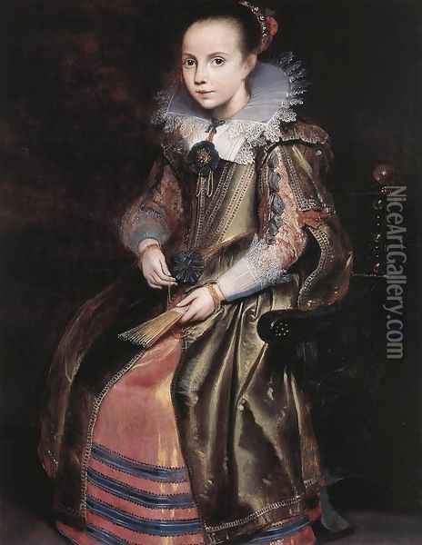Elisabeth (or Cornelia) Vekemans as a Young Girl c. 1625 Oil Painting - Cornelis De Vos