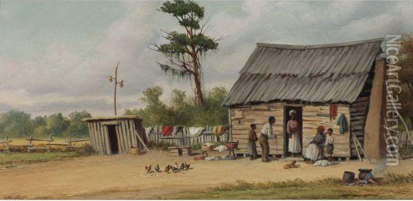 The Old Cabin Oil Painting - William Aiken Walker