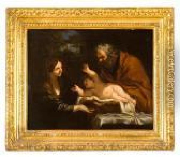 Paesaggio Con La Sacra Famiglia Oil Painting - Pietro Da Cortona (Barrettini)