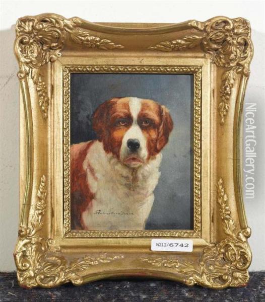 Portrait Eines Hundes. Oil Painting - Isaac Perlmutter