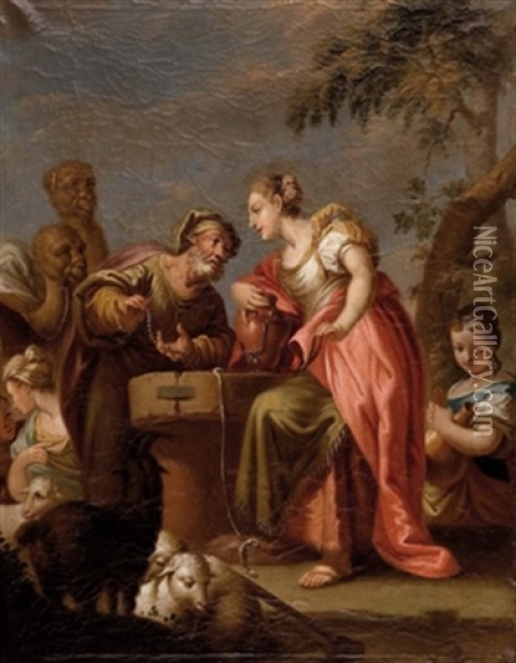 Eleazar, Der Knecht Abrahahms, Und Rebekka Am Brunnen Oil Painting - Sebastiano Ricci