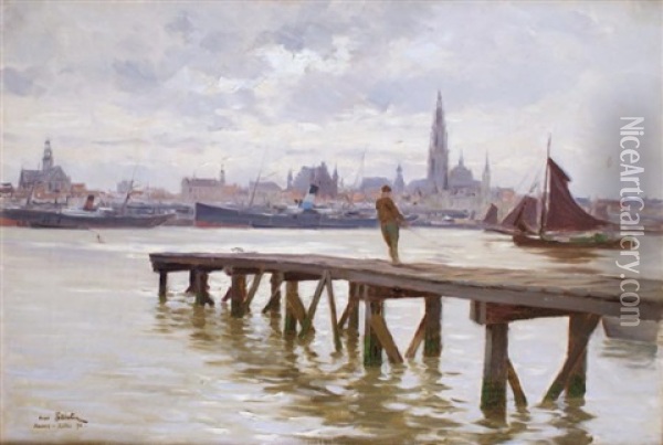 Le Port D'anvers Oil Painting - Henri Santin