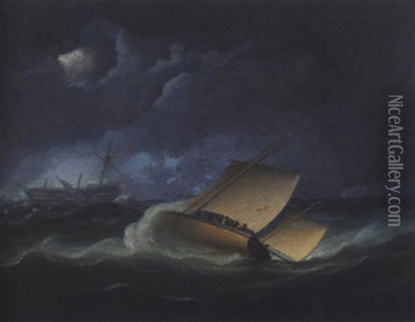 A Deel Lugger Approaching The East Indiaman 