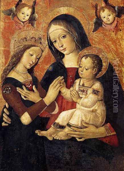 The Mystical Marriage of St Catherine Oil Painting - Bernardino di Betto (Pinturicchio)
