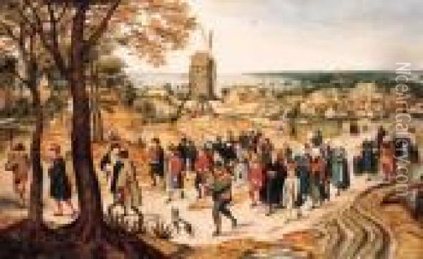 A Wedding Procession Oil Painting - Pieter The Younger Brueghel