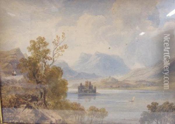 Kilchun Castle, Loch Awe Oil Painting - Henry G. Gastineau