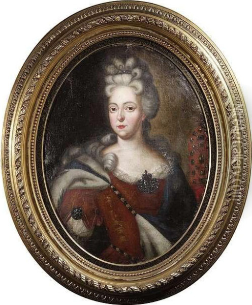 Portrait Of A Female Sovereign Oil Painting - Robert French