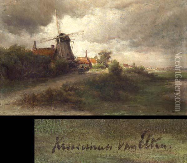 Signiert, Doubliert, Alter Keilrahmen, Keile Oil Painting - Hendrik D. Kruseman Van Elten