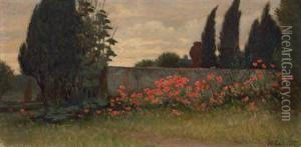 Poppies Oil Painting - Elihu Vedder