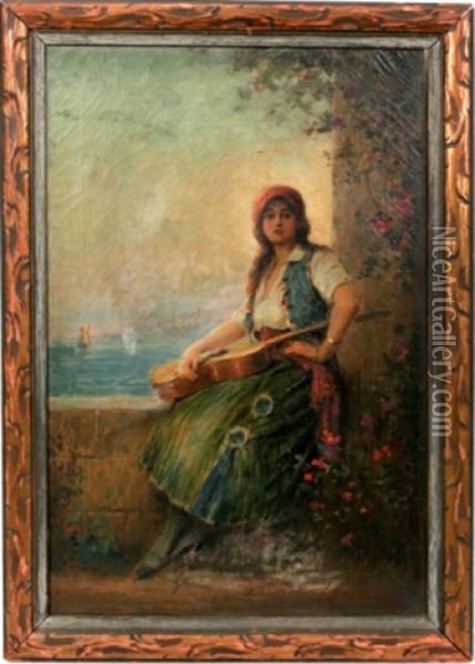 Lady Seated By Wall Oil Painting - Joseph W. Gies
