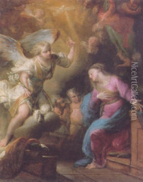 The Annunciation Oil Painting - Mariano Rossi