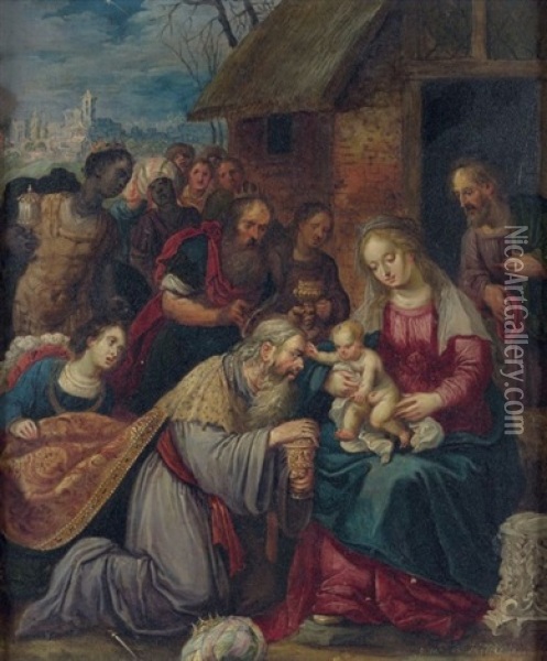 L'adoration Des Mages Oil Painting - Gaspar van den Hoecke