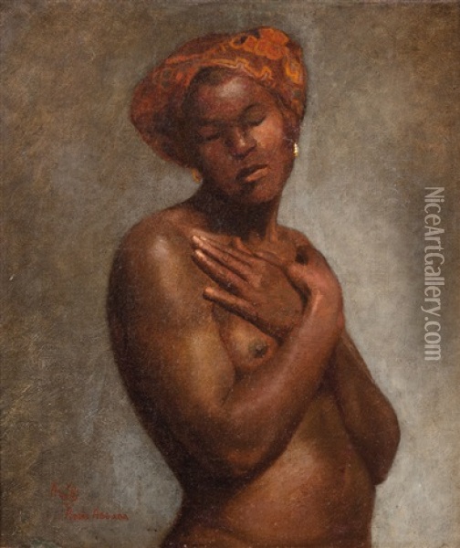 Ritratto Di Donna Africana Oil Painting - Augusto Valli