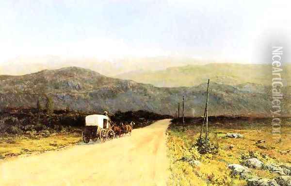 Covered Wagon on the Trail Date unknown Oil Painting - William Lamb Picknell