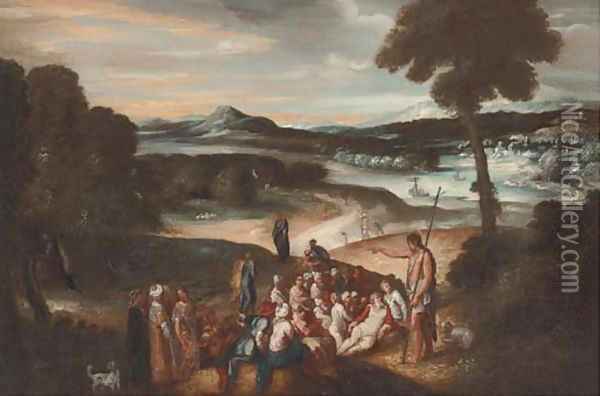 Saint John the Baptist preaching in the wilderness Oil Painting - Niccolo dell' Abbate