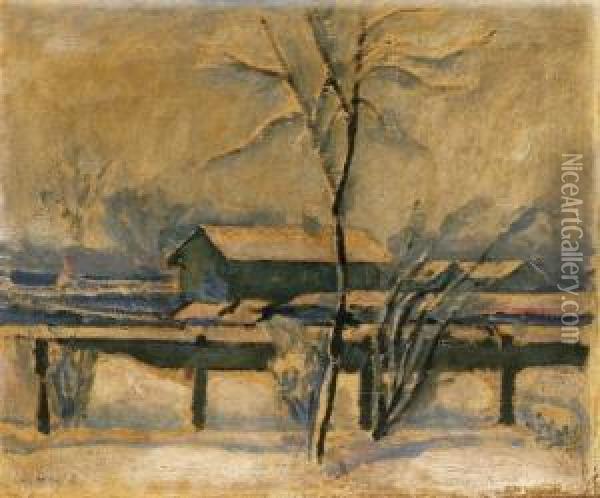 Winter Landscape Oil Painting - Dezso Czigany
