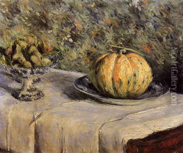 Melon And Bowl Of Figs Oil Painting - Gustave Caillebotte
