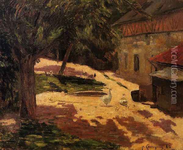 Henhouse Oil Painting - Paul Gauguin