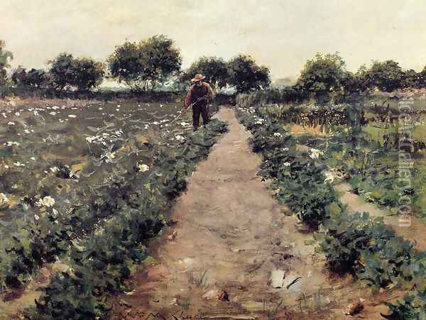 The Potato Patch (or Garden, Shinnecock) Oil Painting - William Merritt Chase