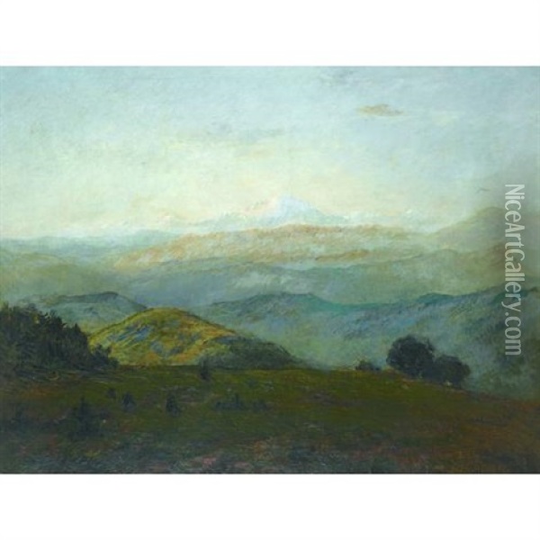An Extensive Landscape In The Pyrenees Oil Painting - Theodore Rousseau
