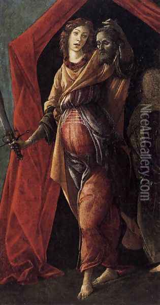 Judith Leaving the Tent of Holofernes 1495-1500 Oil Painting - Sandro Botticelli