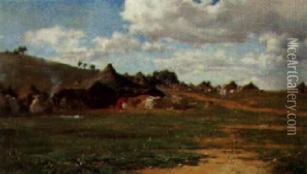 An Arab Encampment Oil Painting - Gustave Achille Guillaumet