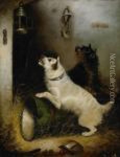 Lekande Hundar Oil Painting - George Armfield