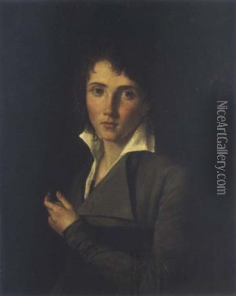 Portrait D'un Jeune Garcon Oil Painting - Jean Louis David