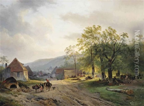 A Village Feast Oil Painting - Wijnand Nuijen
