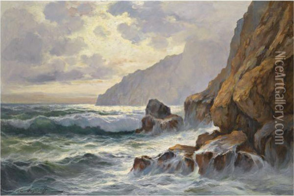 The Rocky Coast Oil Painting - Constantin Alexandr. Westchiloff